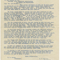 Short letter from Clifford Walker to his mother Mary Walker with documents from the Patron's Life Insurance Association Short letter from Clifford Walker to his mother Mary Walker with documents from the Patron's Life Insurance Association