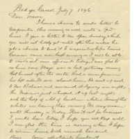 Letter from Cyrus Walker to his wife with further news of his coworker's illness